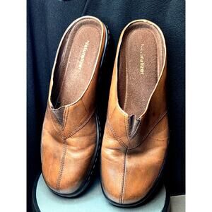Naturalizer Brown Leather Comfort Mules Women’s US 8½ Slip-On Flats